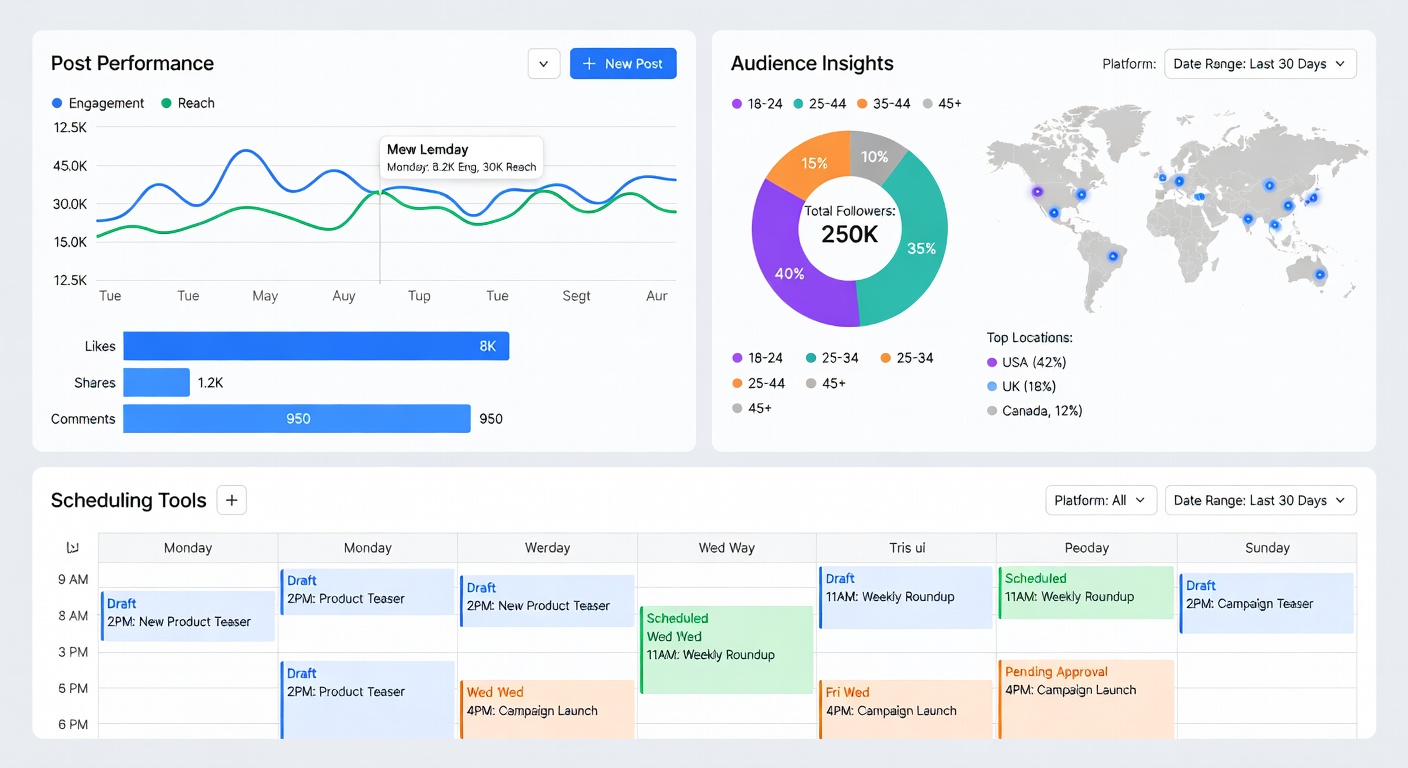 Content dashboard mockup